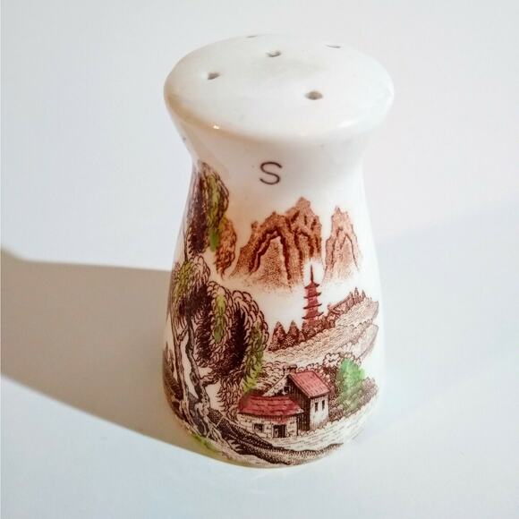 Nasco SAYONARA Salt & Pepper Shaker Vintage Village Boat Tree Japan - Picture 5 of 6